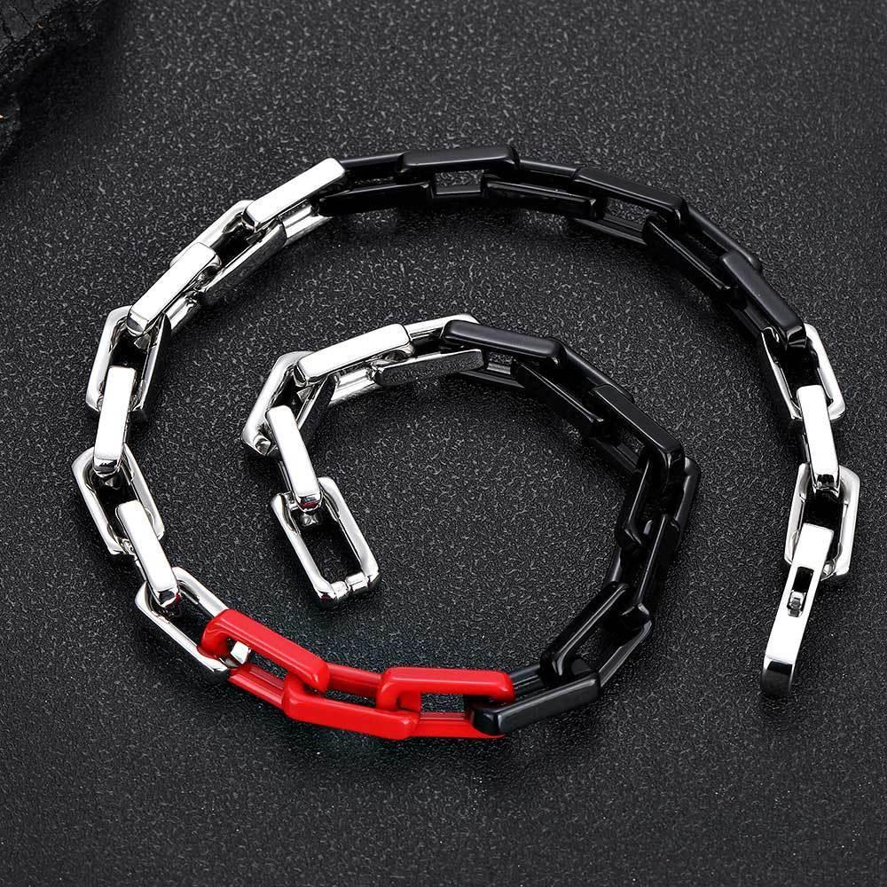 9mm Stainless Steel Bamboo Link Chain Necklace with Square Clasp for Men | Caratix Jewelry - CaratixJewelry